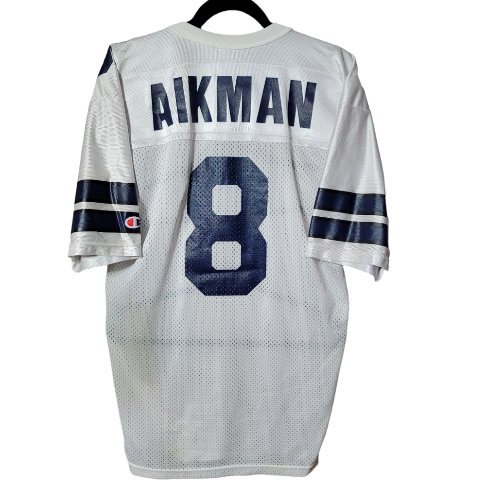 Dallas Cowboys Troy Aikman Jersey Champion Mens Size 40 White Vintage 90s